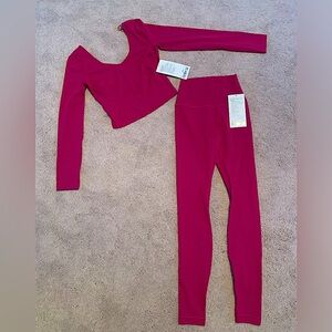 NWT Lululemon Align Long Sleeve sz 4 and Legging Set sz 2 in color Wildberry